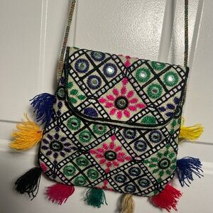 💙NWOT Handmade Indian Mirror Work Banjara Bag - Boho Festival Crossbody🌸
